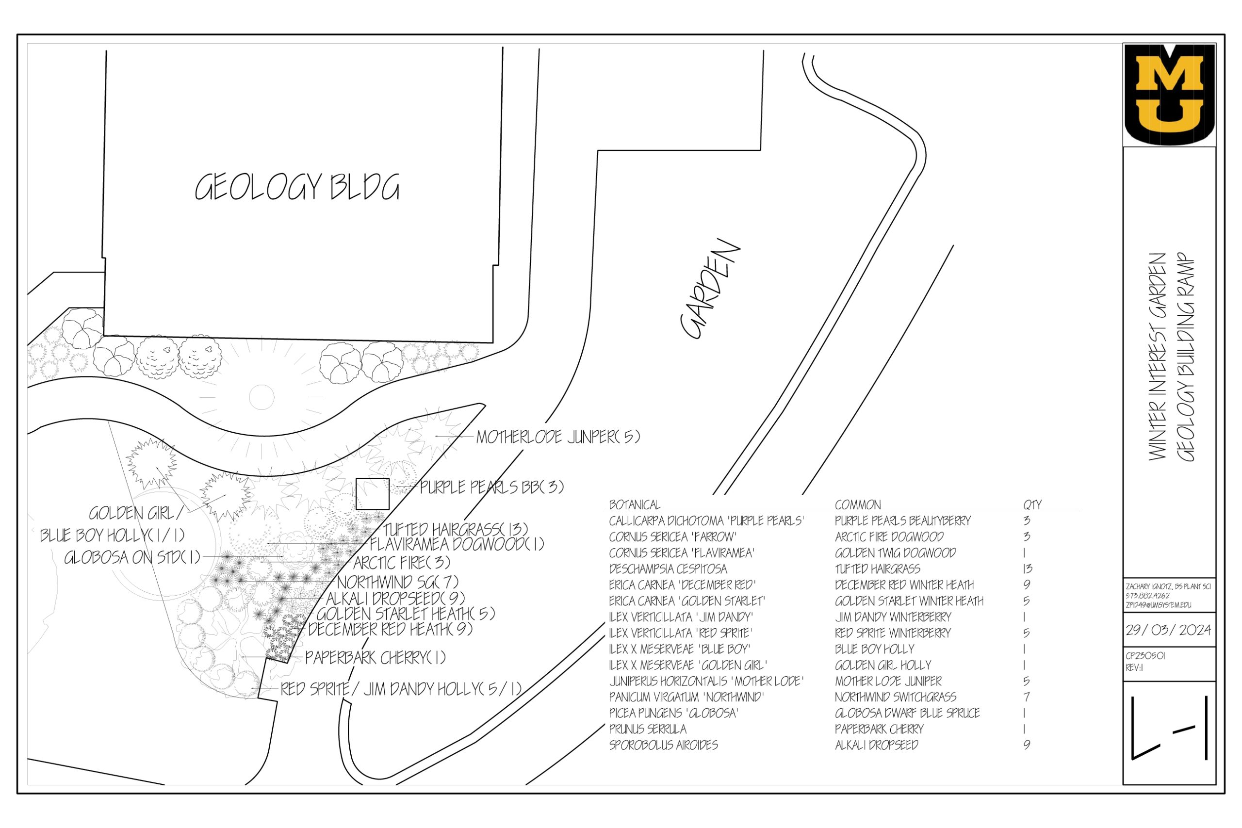 Winter Interest Garden Outline
