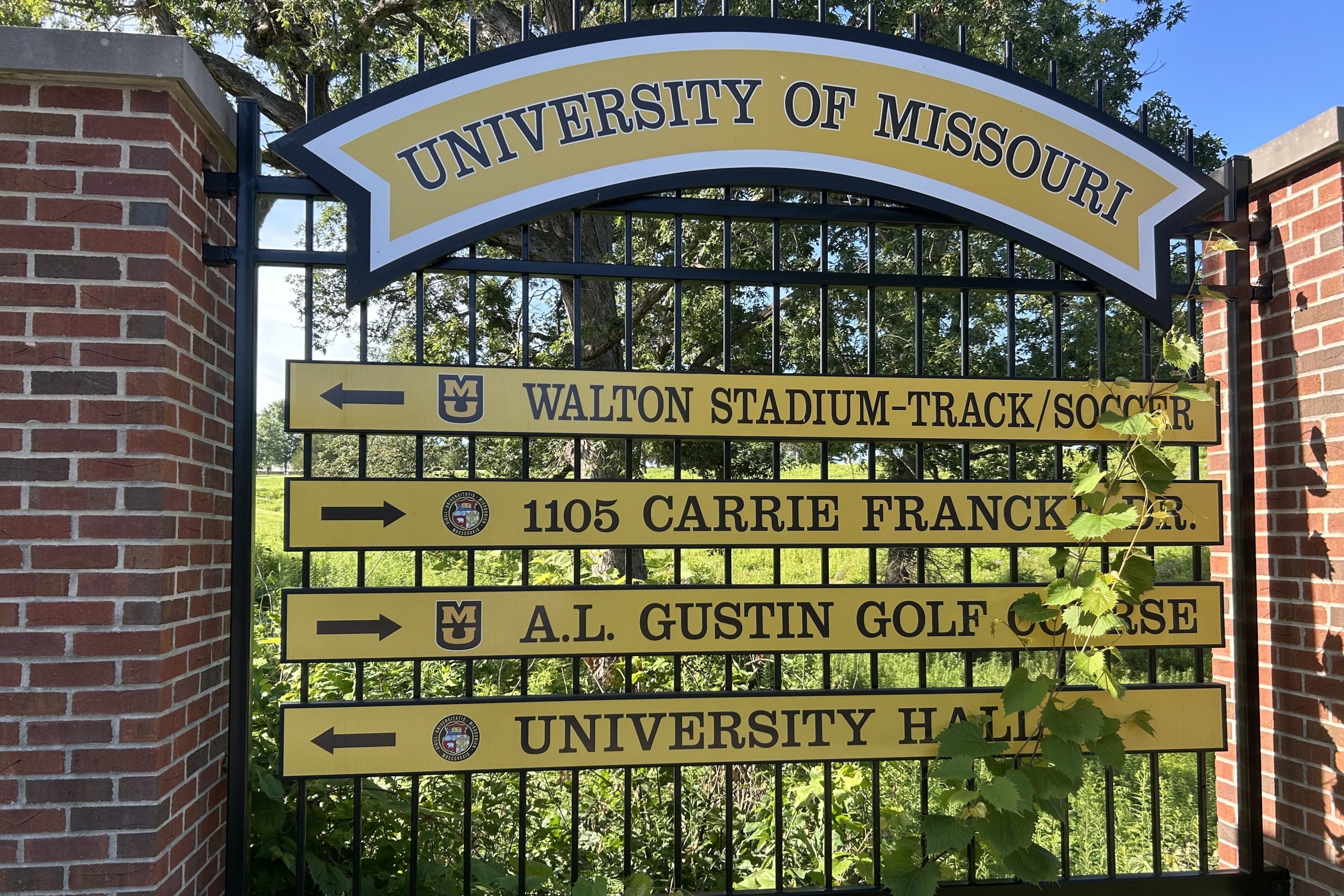 University of Missouri metal outdoor sign