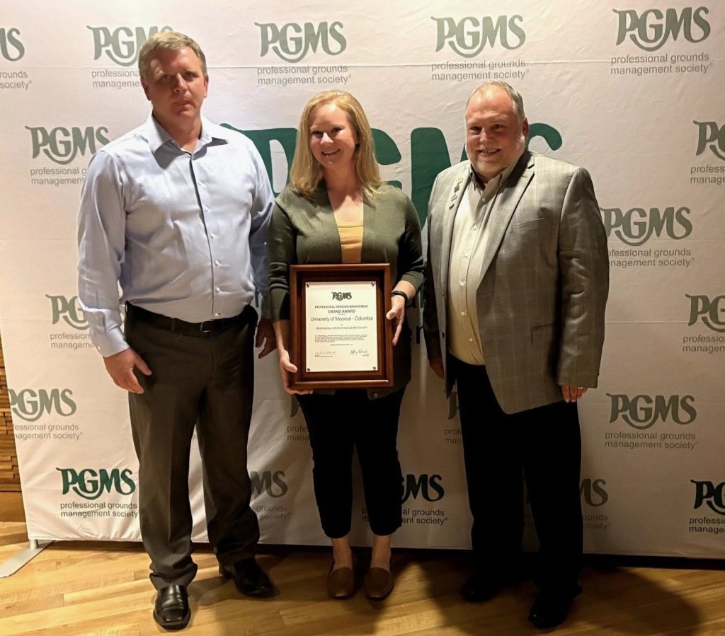 Landscape Services team with the PGMS award