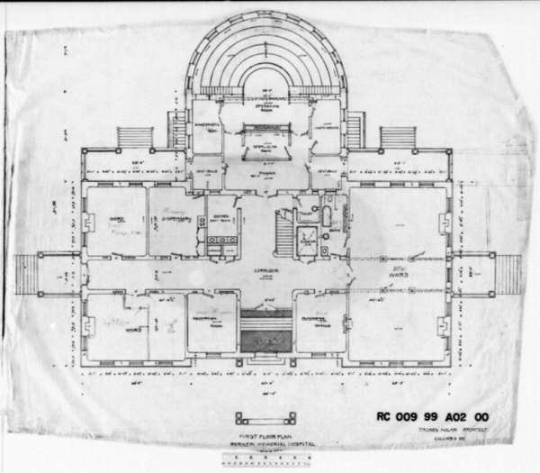 First floor plan of Parker Hall