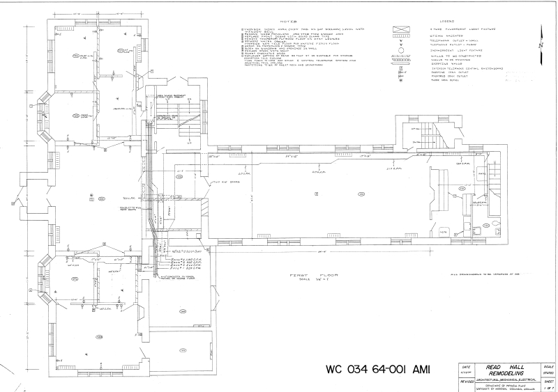 Plans for the first floor remodel of Read Hall