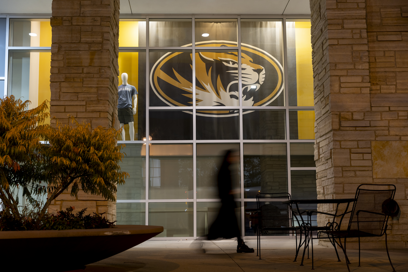 Student walking past the Mizzou Store