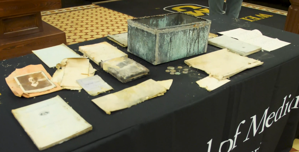 contents of the Parker Hall time capsule