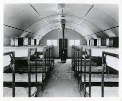 Inside the temporary barracks 